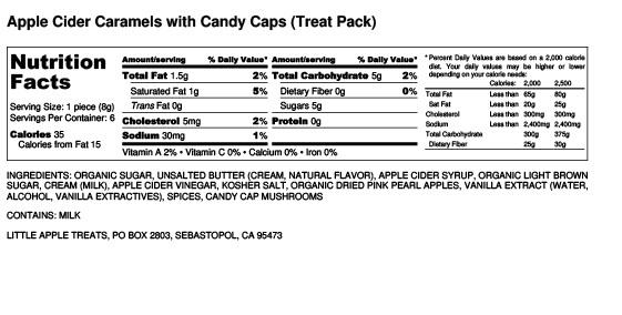 6 Pack - Apple Cider Caramels with Candy Caps Treat Pack-Caramels-Little Apple Treats
