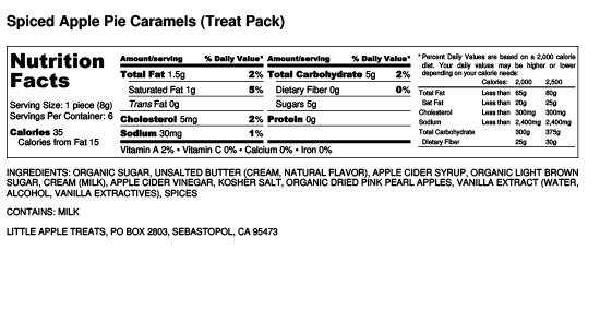 6 Pack - Spiced Apple Pie Apple Cider Caramels Treat Pack-Caramels-Little Apple Treats