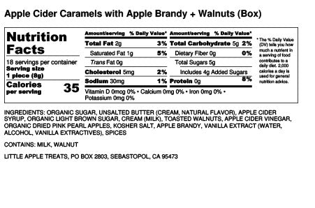 Apple Cider Caramels with Apple Brandy + Walnuts Box-Caramels-Little Apple Treats